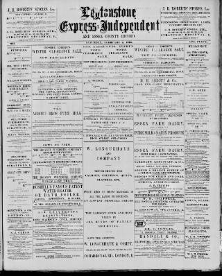 cover page of Leytonstone Express and Independent published on February 2, 1895