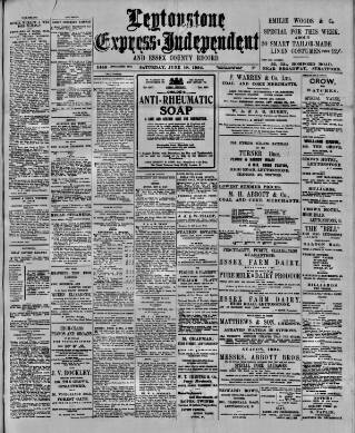 cover page of Leytonstone Express and Independent published on June 18, 1904