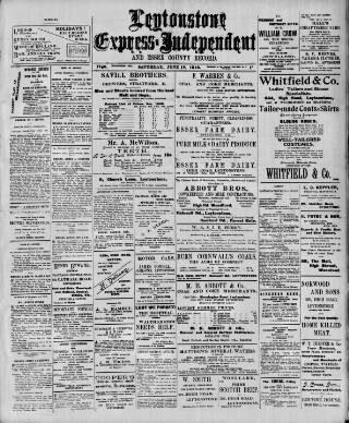 cover page of Leytonstone Express and Independent published on June 18, 1910