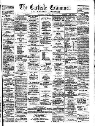 cover page of Carlisle Examiner and North Western Advertiser published on April 4, 1863