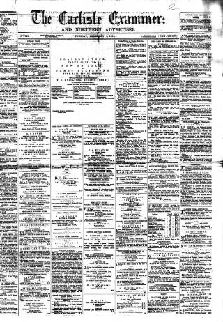 cover page of Carlisle Examiner and North Western Advertiser published on February 2, 1864