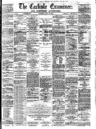 cover page of Carlisle Examiner and North Western Advertiser published on June 18, 1864