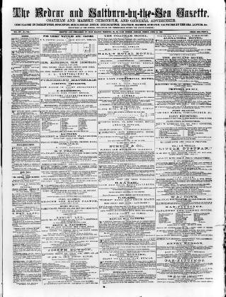 cover page of Redcar and Saltburn-by-the-Sea Gazette published on June 18, 1875