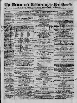 cover page of Redcar and Saltburn-by-the-Sea Gazette published on September 17, 1875