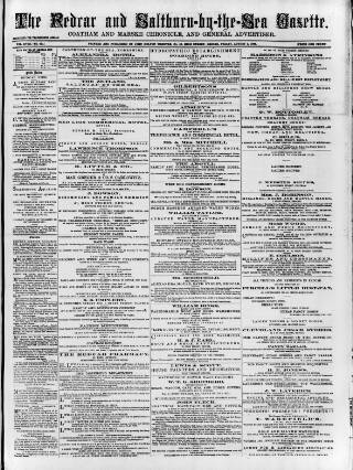 cover page of Redcar and Saltburn-by-the-Sea Gazette published on August 2, 1878