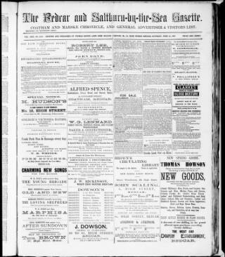 cover page of Redcar and Saltburn-by-the-Sea Gazette published on June 18, 1887