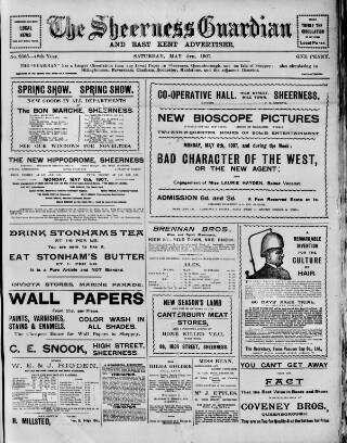 cover page of Sheerness Guardian and East Kent Advertiser published on May 4, 1907