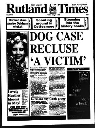 cover page of Rutland Times published on May 7, 1999