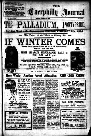 cover page of Caerphilly Journal published on February 2, 1924