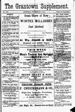 cover page of Grantown Supplement published on November 2, 1912