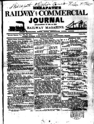 cover page of Herapath's Railway Journal published on August 2, 1845