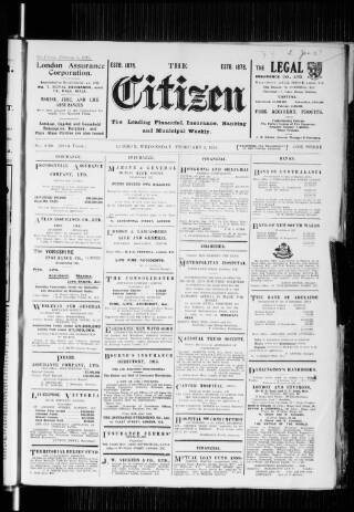 cover page of Citizen (London) published on February 2, 1916