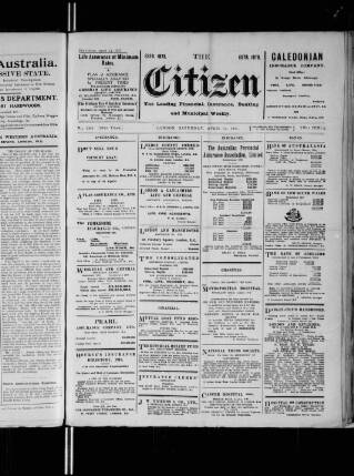 cover page of Citizen (London) published on April 14, 1917