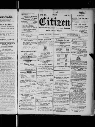 cover page of Citizen (London) published on December 15, 1917