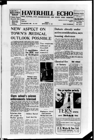 cover page of Haverhill Echo published on September 17, 1965