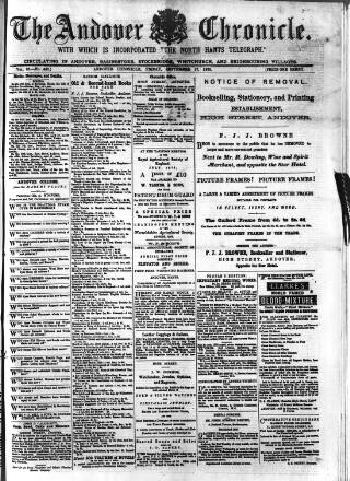 cover page of Andover Chronicle published on September 17, 1875