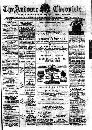 cover page of Andover Chronicle published on March 19, 1880