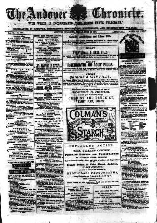 cover page of Andover Chronicle published on June 18, 1880