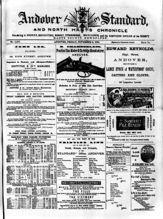 cover page of Andover Chronicle published on November 2, 1894