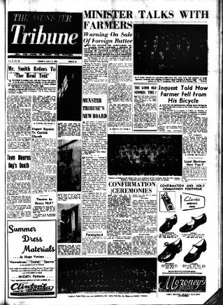 cover page of Munster Tribune published on May 2, 1958