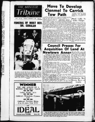 cover page of Munster Tribune published on February 2, 1965