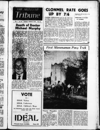 cover page of Munster Tribune published on March 30, 1965