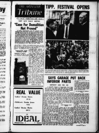 cover page of Munster Tribune published on June 21, 1966