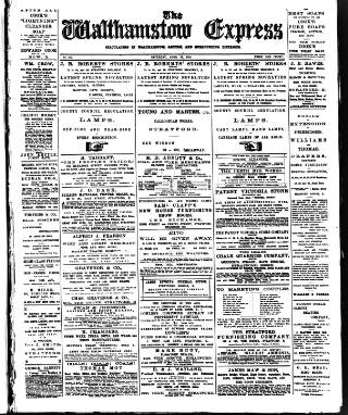 cover page of Walthamstow Express published on April 29, 1899