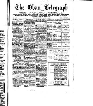 cover page of Oban Telegraph and West Highland Chronicle published on April 1, 1881