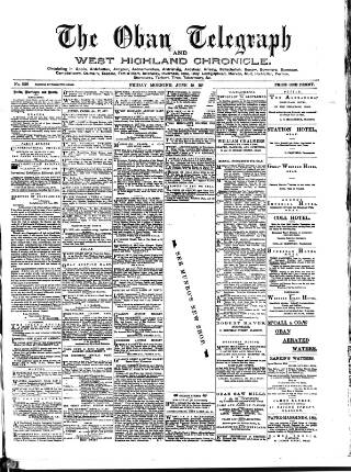 cover page of Oban Telegraph and West Highland Chronicle published on June 18, 1886