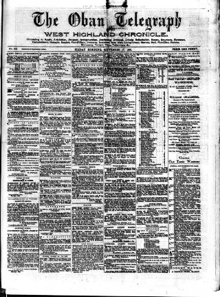 cover page of Oban Telegraph and West Highland Chronicle published on September 17, 1886