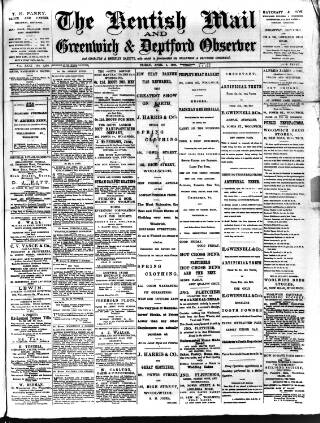 cover page of Greenwich and Deptford Observer published on April 4, 1890