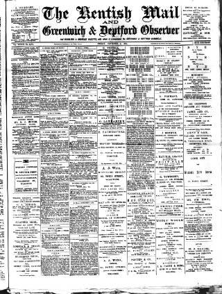 cover page of Greenwich and Deptford Observer published on November 2, 1894
