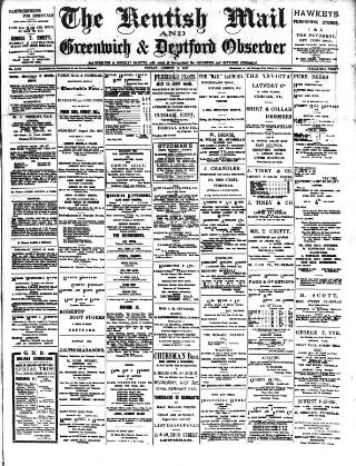 cover page of Greenwich and Deptford Observer published on August 2, 1907