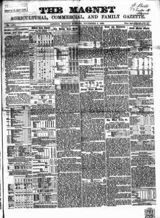 cover page of Magnet (London) published on November 2, 1868