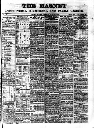 cover page of Magnet (London) published on June 18, 1883