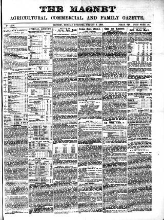 cover page of Magnet (London) published on August 2, 1886