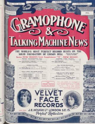 cover page of Gramophone, Wireless and Talking Machine News published on September 1, 1924