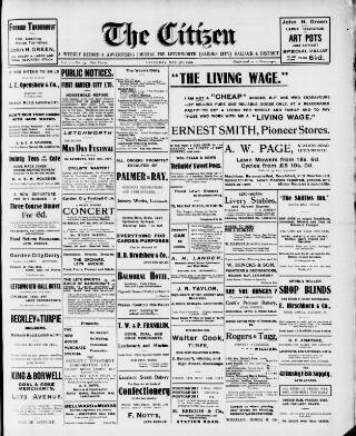 cover page of Citizen (Letchworth) published on May 4, 1907
