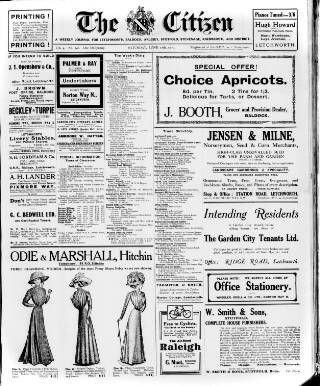 cover page of Citizen (Letchworth) published on June 18, 1910