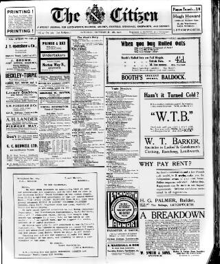 cover page of Citizen (Letchworth) published on September 17, 1910