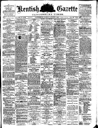 cover page of Kentish Gazette published on August 2, 1887