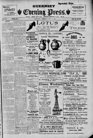 cover page of Guernsey Evening Press and Star published on May 2, 1907