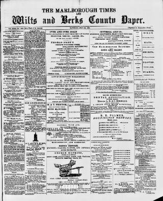 cover page of Marlborough Times published on May 4, 1889