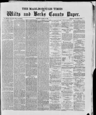 cover page of Marlborough Times published on August 2, 1890