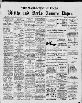 cover page of Marlborough Times published on May 2, 1891