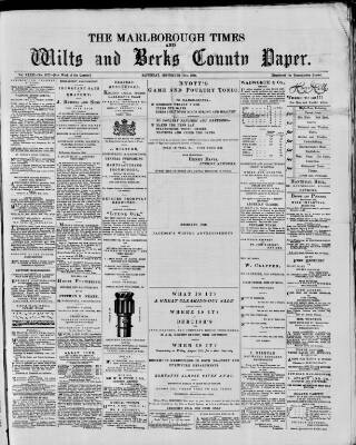 cover page of Marlborough Times published on September 17, 1892