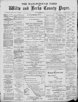 cover page of Marlborough Times published on June 18, 1898