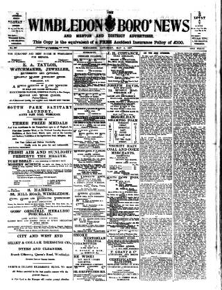cover page of Wimbledon News published on May 4, 1907