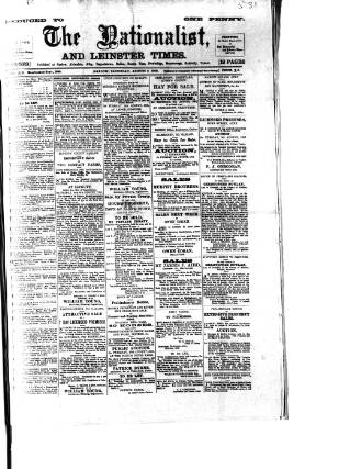 cover page of Carlow Nationalist published on August 2, 1902